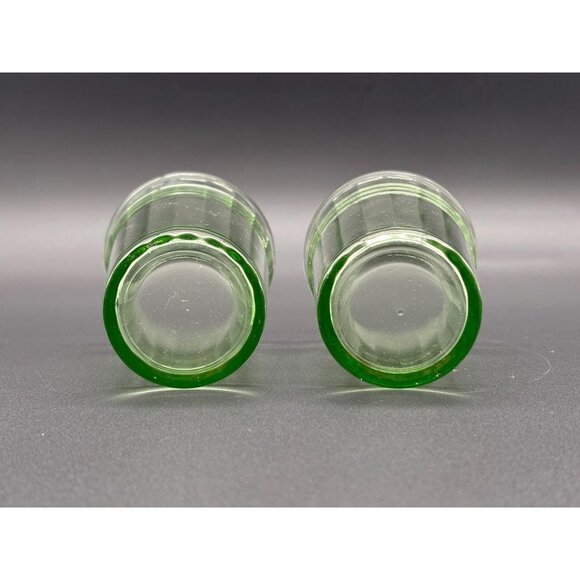 Vintage Hazel Atlas Moderntone Green Uranium Depression Glass Drinking Glasses - Picture 8 of 8